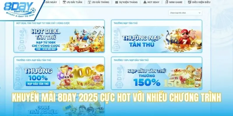 Khuyến mãi 8DAY 2025 cực hot với nhiều chương trình